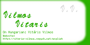 vilmos vitaris business card